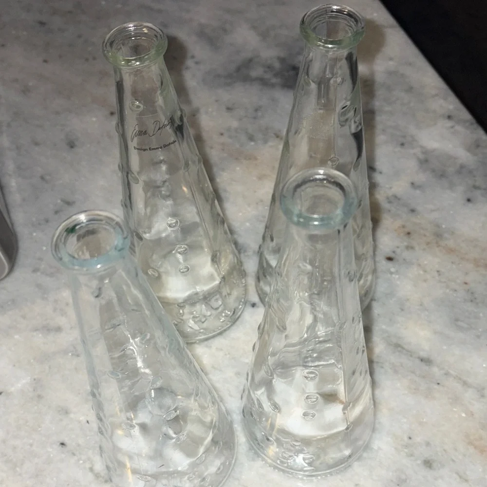 Vintage IKEA Emma Dafnas Clear Glass Cone Vases Set